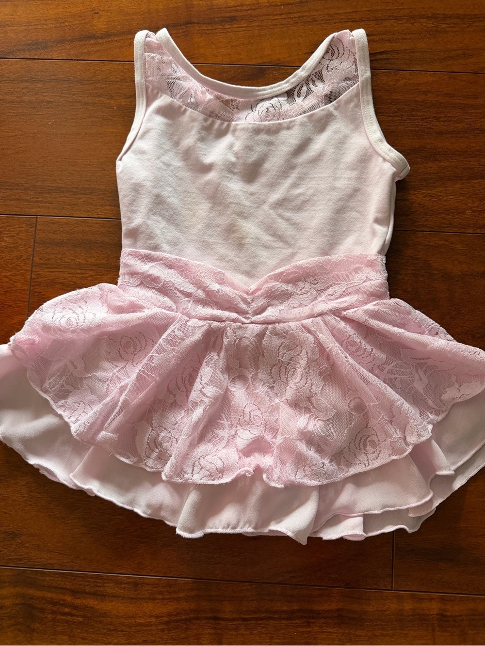 Girls' Lace Yoke Tank Chemise - Light Pink Size 2-4 - Picture 4 of 10